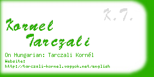 kornel tarczali business card