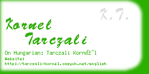 kornel tarczali business card